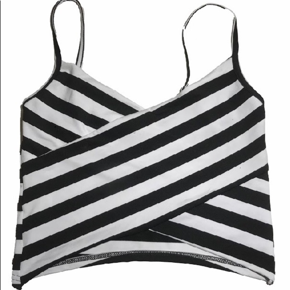 Diagonal Striped Crop Top
